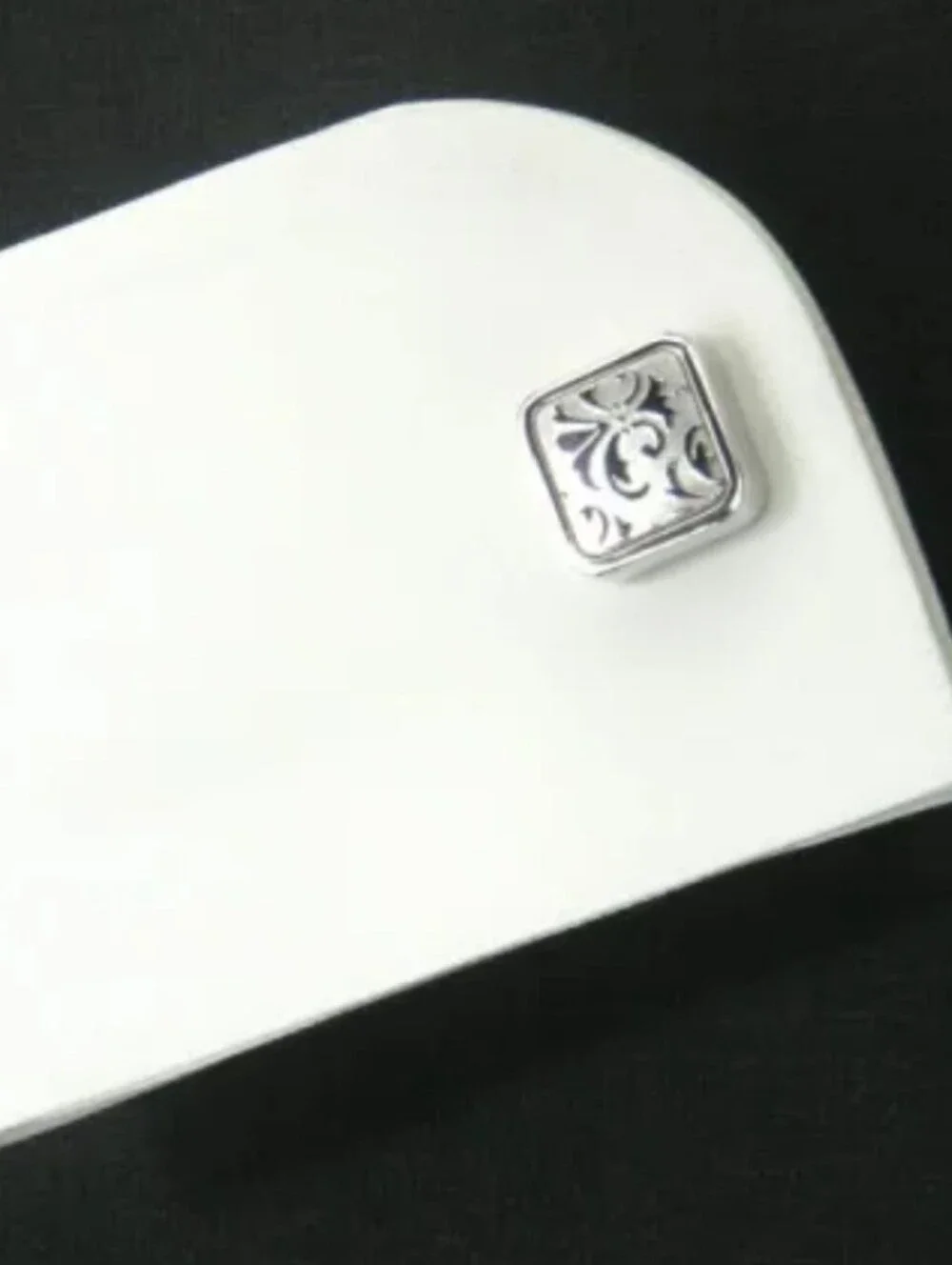Silver Fleur-de-Lis Stainless Steel Cufflinks for Men